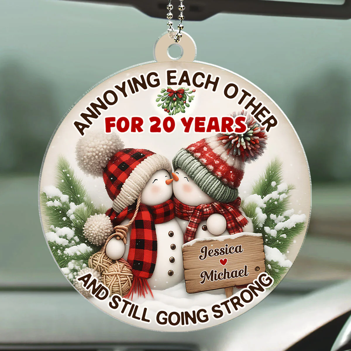 Merry And Bright Together - Personalized Custom Car Ornament