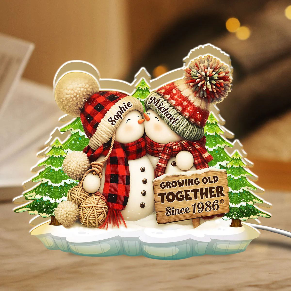 Merry And Bright Together - Personalized Light Box