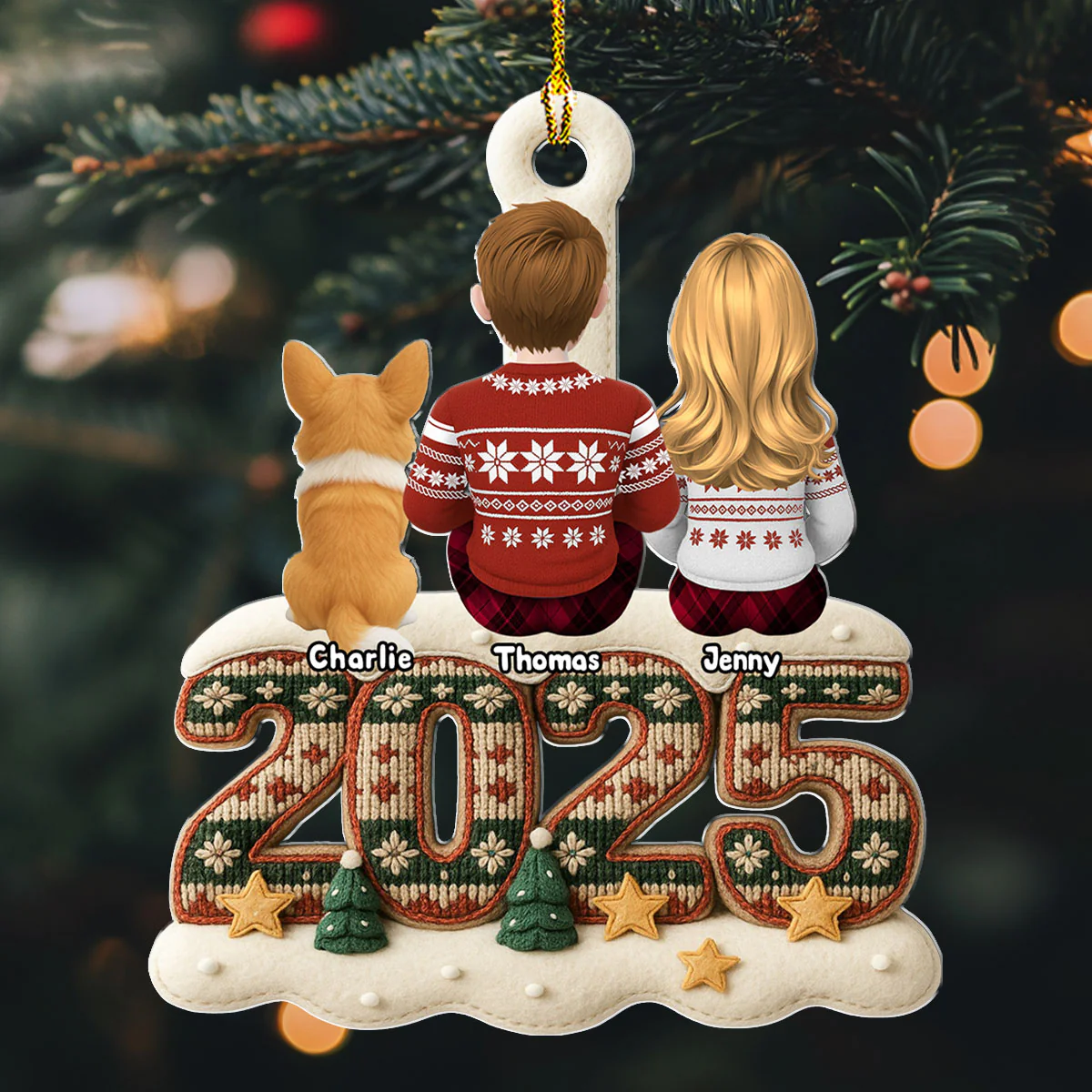 Merry Christmas And Happy New Year - Personalized Custom Acrylic Ornament - Image 2