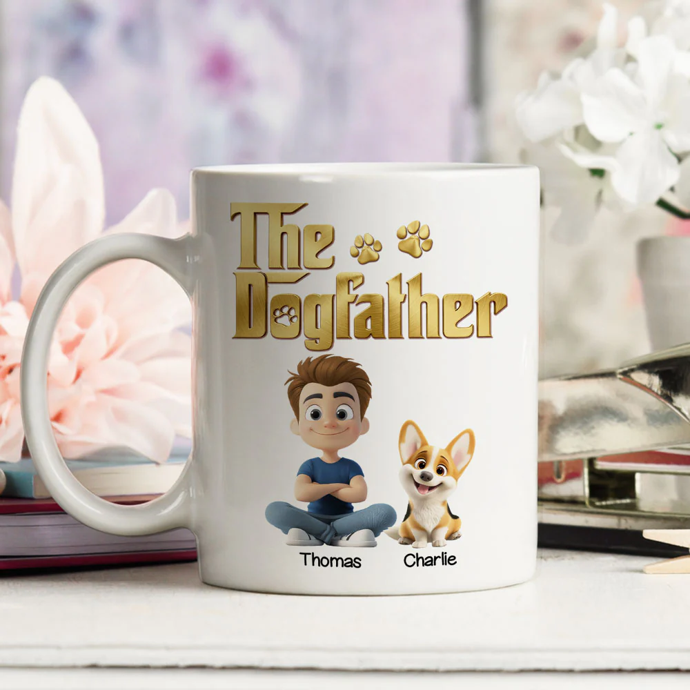 Metal Gold Dog Dad - Personalized Custom 3D Effect Coffee Mug - Image 6