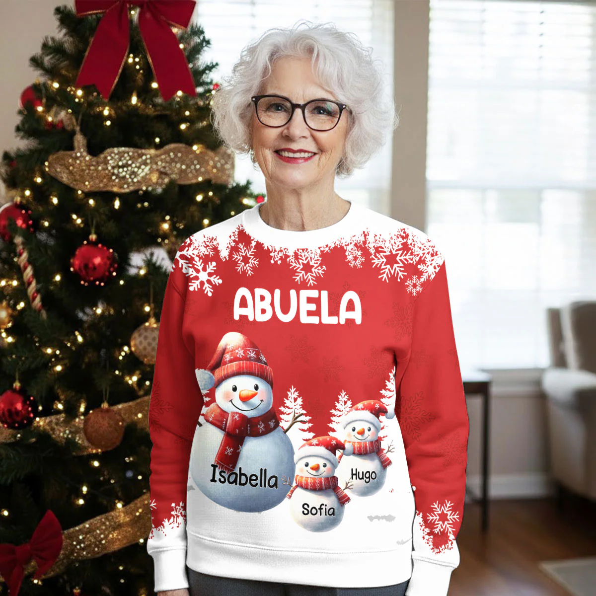 Mis Personas Favoritas Me Llaman Abuela - Sudadera Personalizada Con Estampado Integral - Image 3