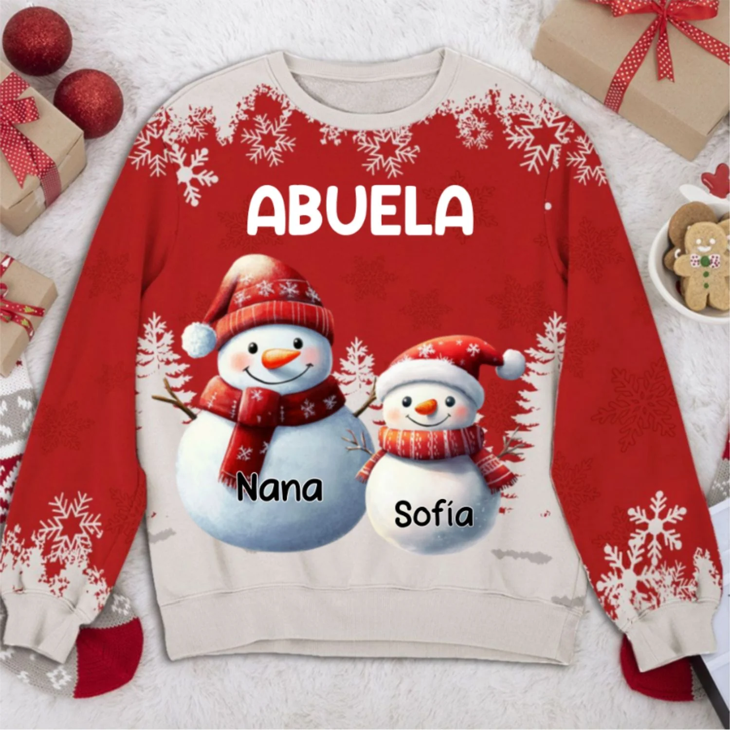 Mis Personas Favoritas Me Llaman Abuela - Sudadera Personalizada Con Estampado Integral - Image 5