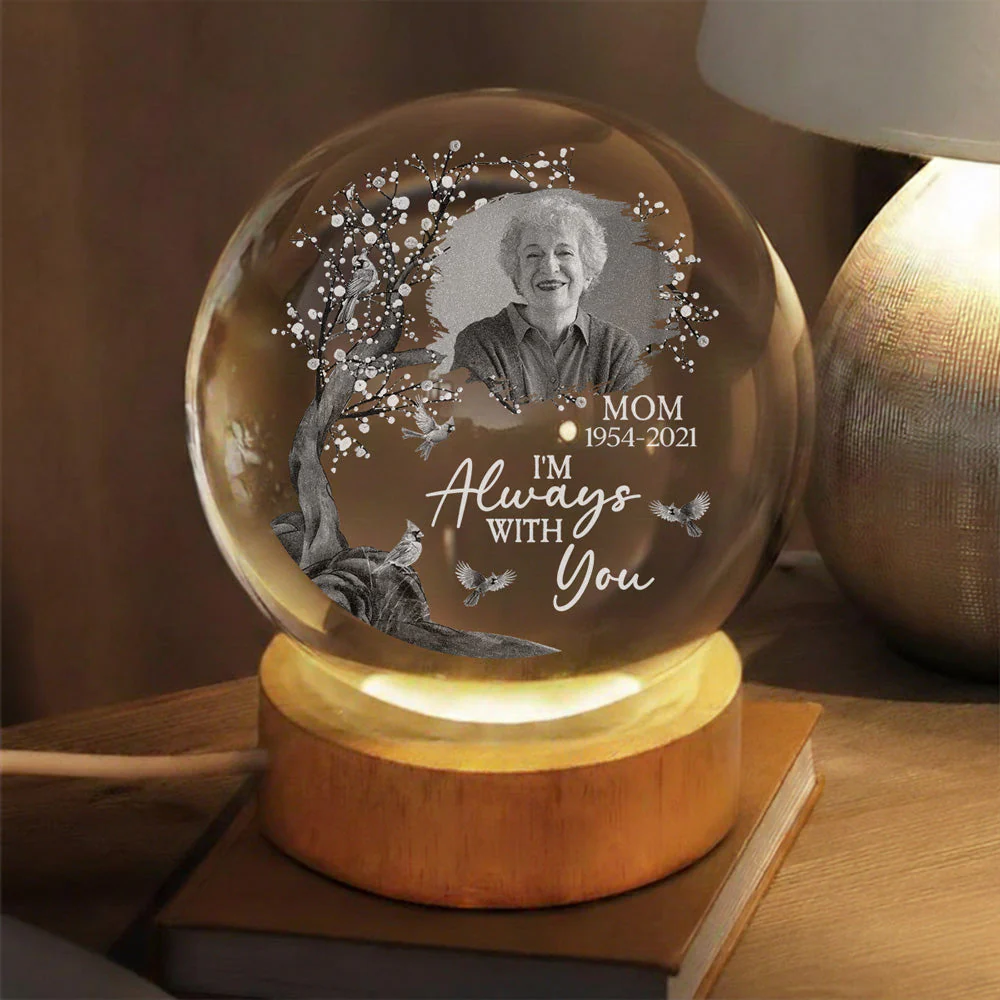 Miss You Forever - Personalized Custom Crystal Globe Lamp - Image 2