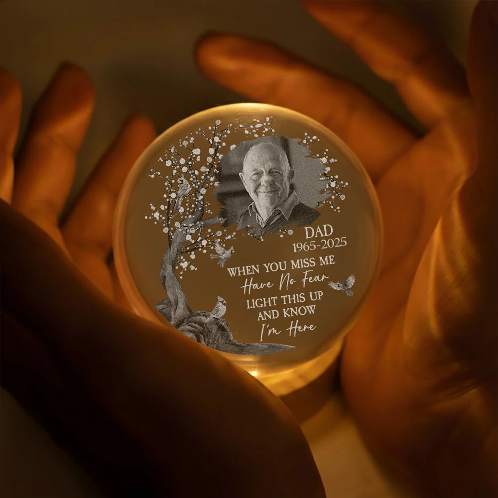 Miss You Forever - Personalized Custom Crystal Globe Lamp - Image 4