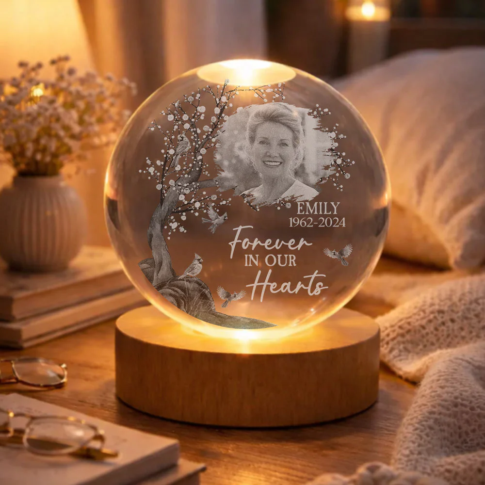 Miss You Forever - Personalized Custom Crystal Globe Lamp - Image 5