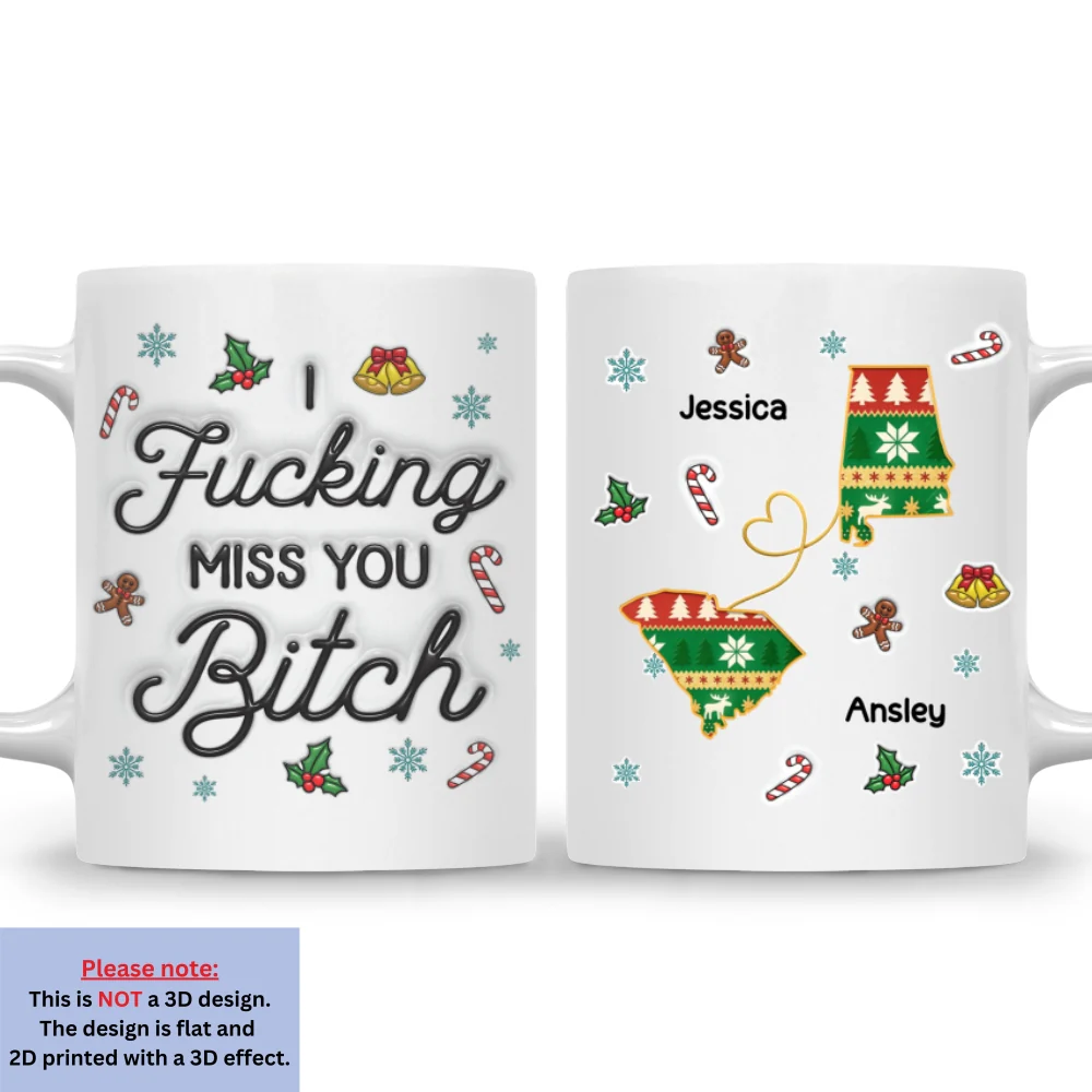 Miss You Girl - Personalized Custom 3D Inflated Effect Mug - Image 7