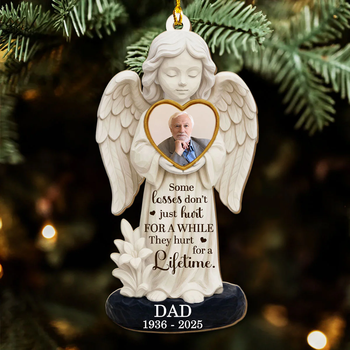 Missing You Always - Personalized Custom 3D Effect Wood Ornament - Image 2