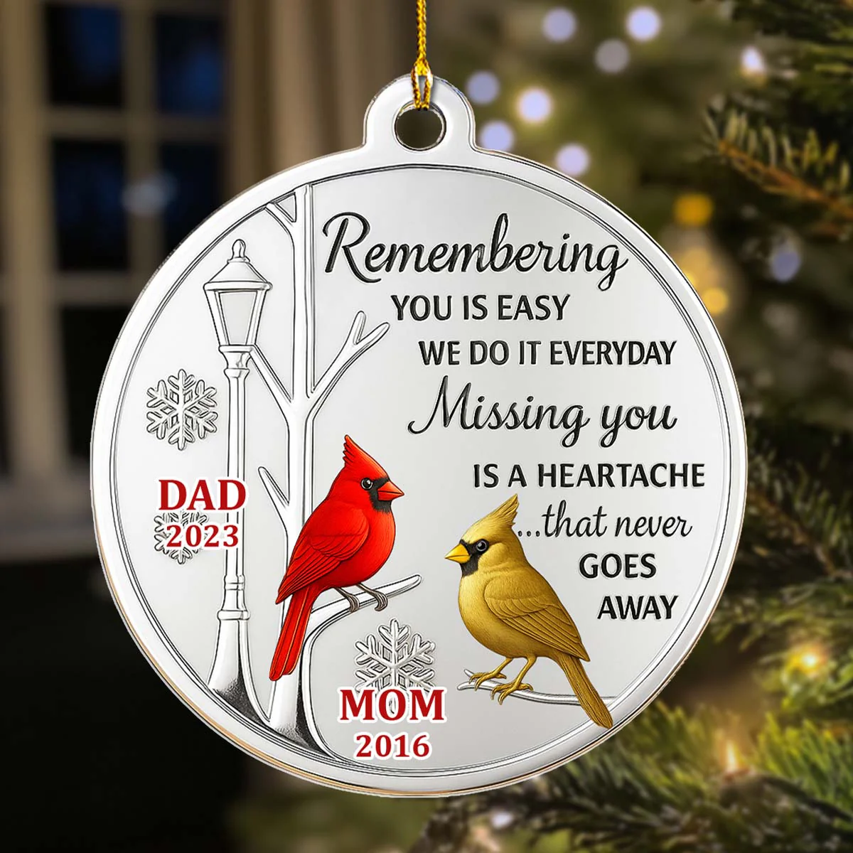 Missing You Is A Heartache - Personalized Custom Acrylic Ornament - Image 2