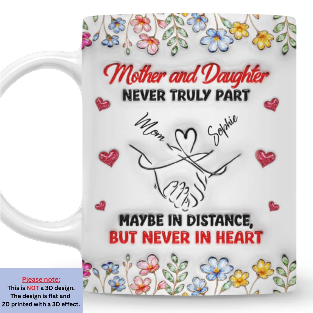 Mom Daughter Love - Personalized Custom 3D Inflated Effect Mug - Image 6
