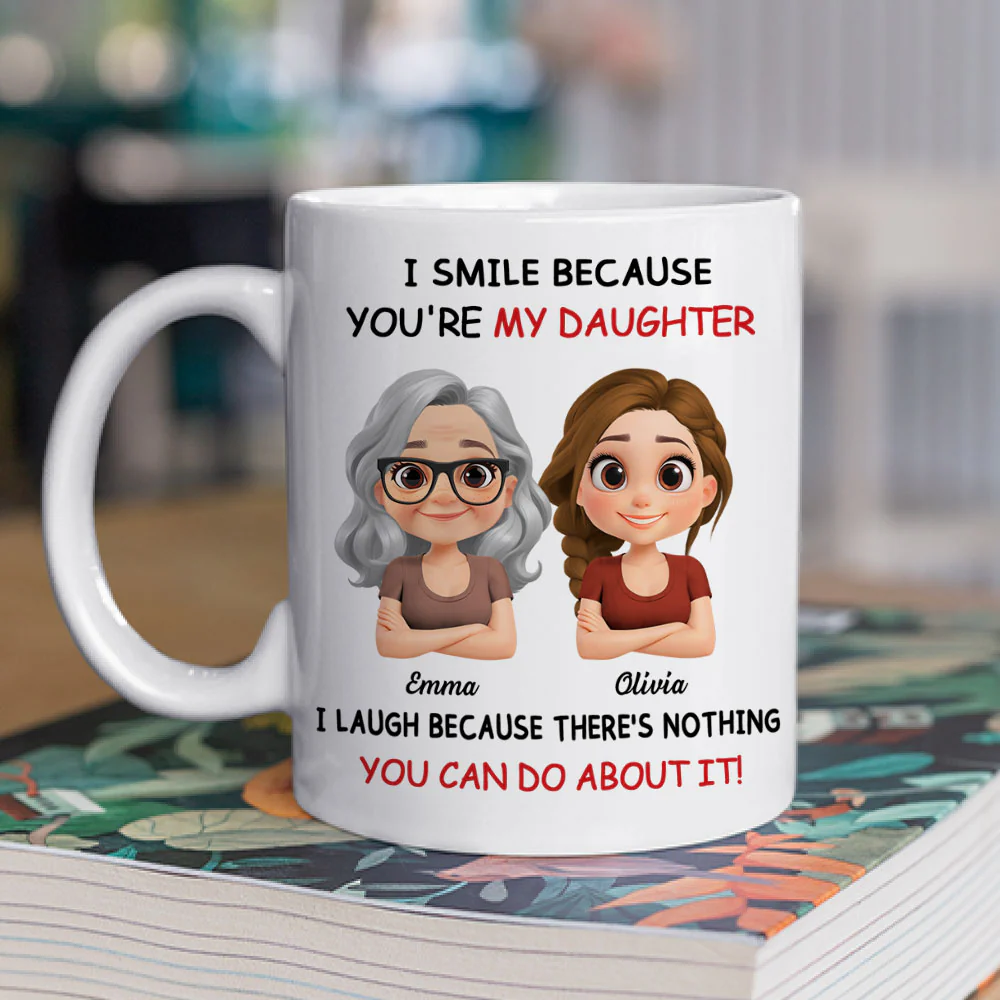 Mom Daughter - Personalized Custom Coffee Mug - Image 2