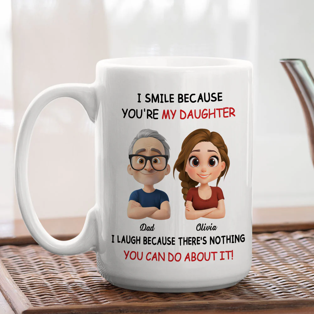 Mom Daughter - Personalized Custom Coffee Mug - Image 3
