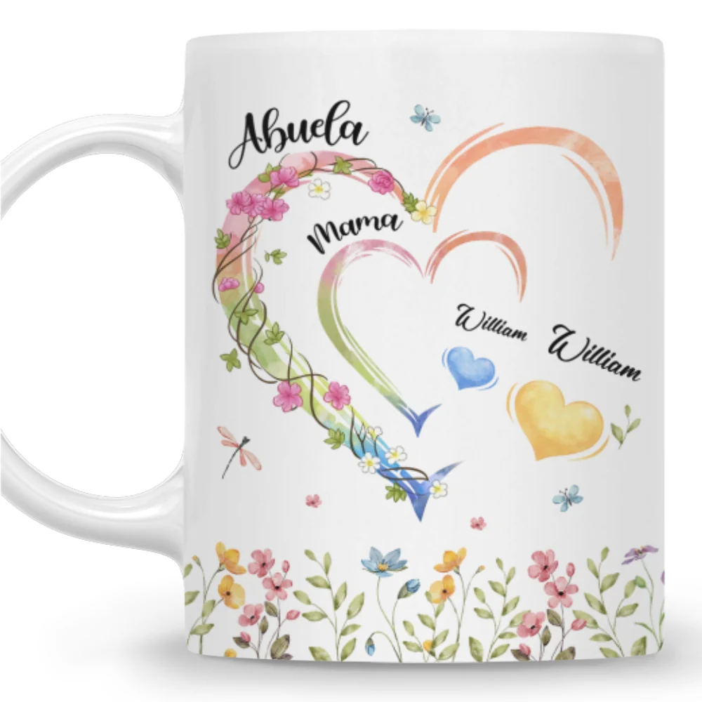 Mom Grandma Hearts - Personalized Custom Coffee Mug - Image 7