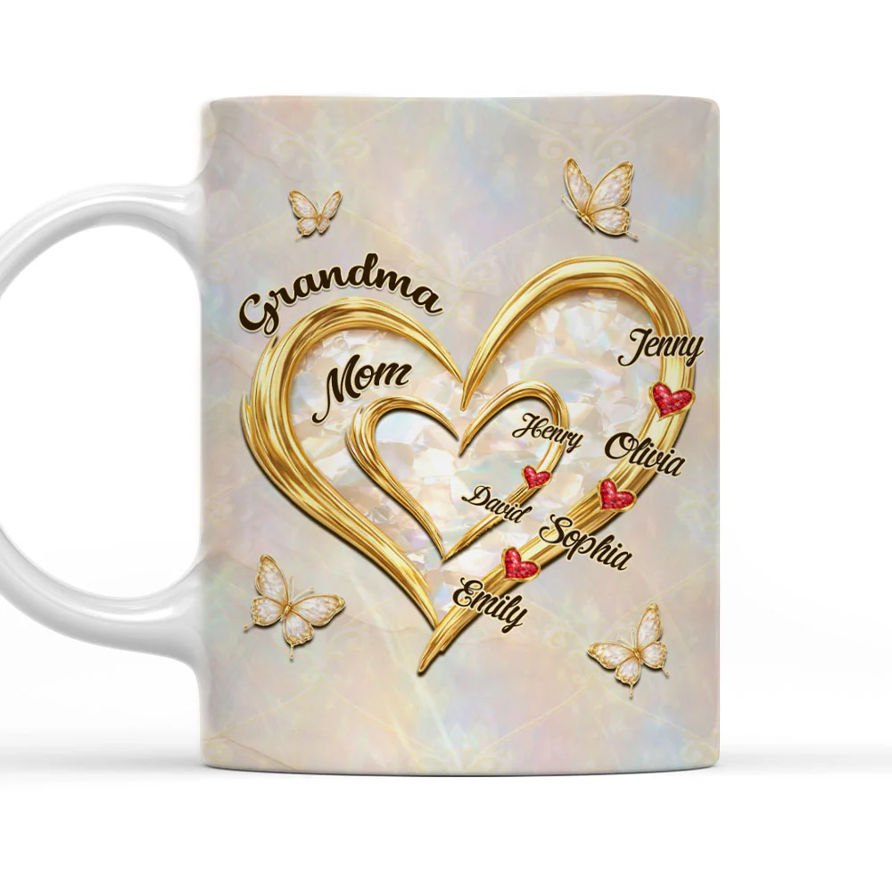 Mom Grandma Sweethearts - Personalized Custom 3D Inflated Effect Mug