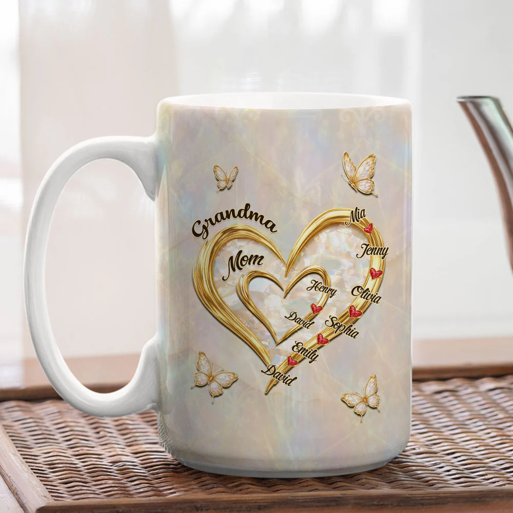 Mom Grandma Sweethearts - Personalized Custom 3D Inflated Effect Mug - Image 4