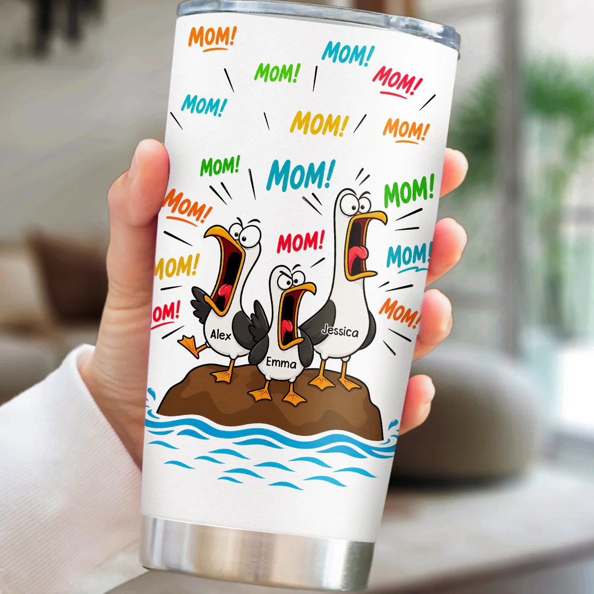 Mom Mom Mom Mom - Personalized Custom Tumbler - Image 2