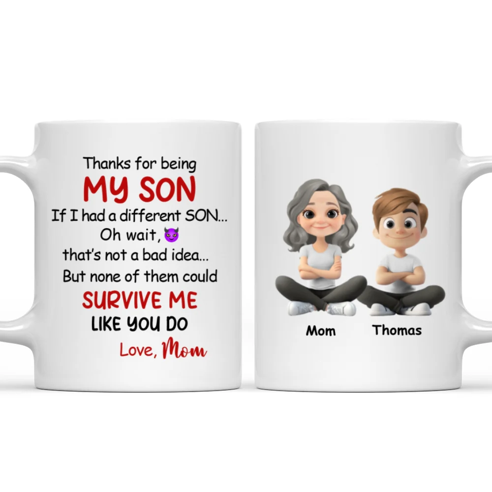 Mom To Son Humor - Personalized Custom Coffee Mug - Image 7