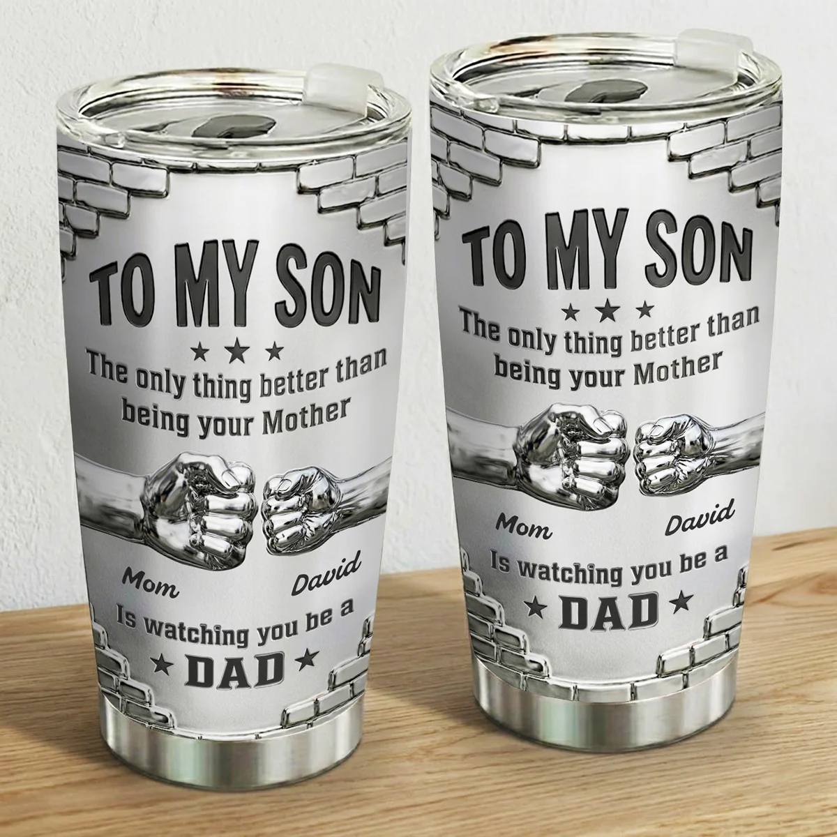 Mom Watching You Grow - Personalized Custom 3D Effect Tumbler - Image 3