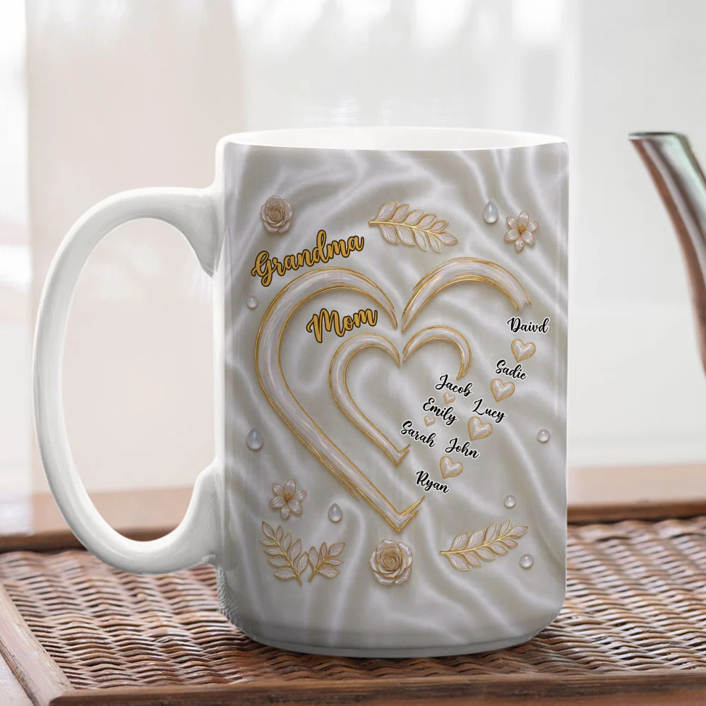 Mommy Heart - Personalized Custom 3D Inflated Effect Mug - Image 4