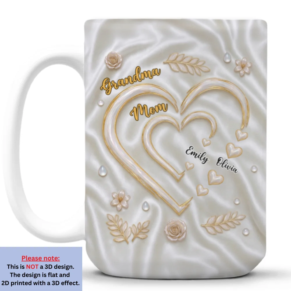 Mommy Heart - Personalized Custom 3D Inflated Effect Mug - Image 7