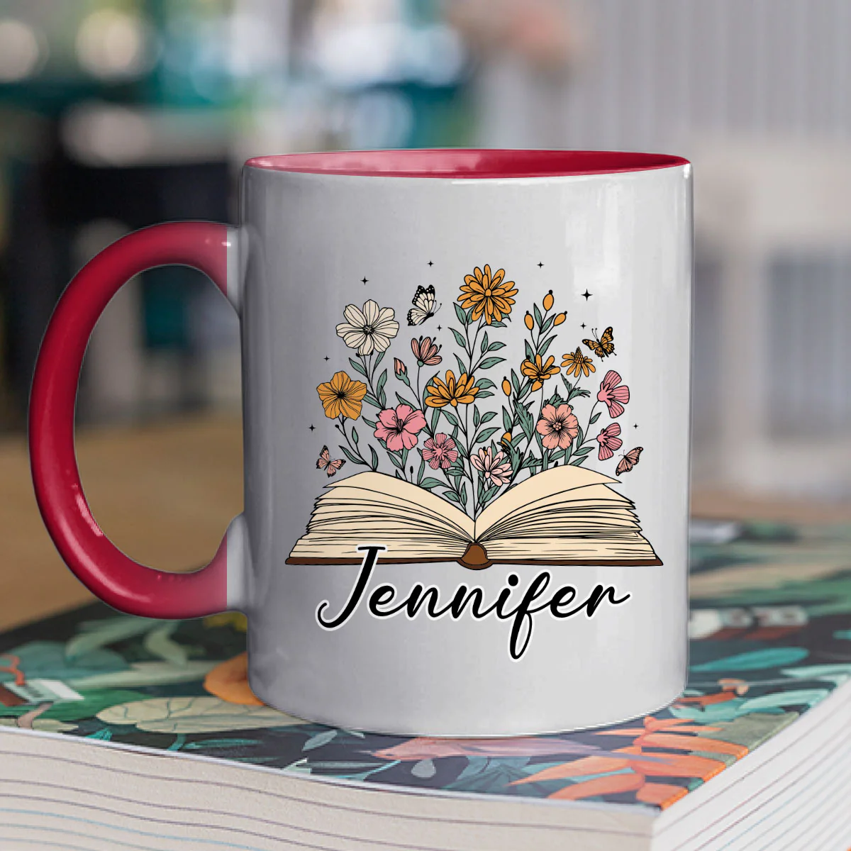 More Books Please - Personalized Custom Accent Mug - Image 2