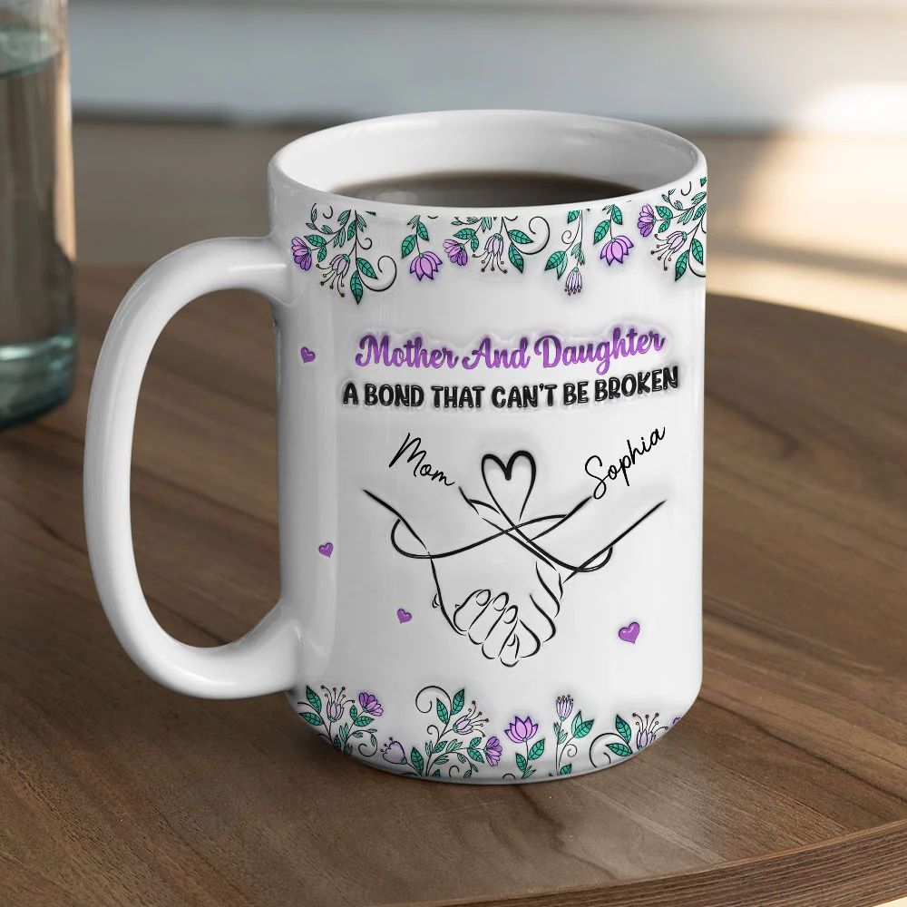 Mother And Daughter Relationship - Personalized Custom 3D Inflated Effect Mug - Image 4