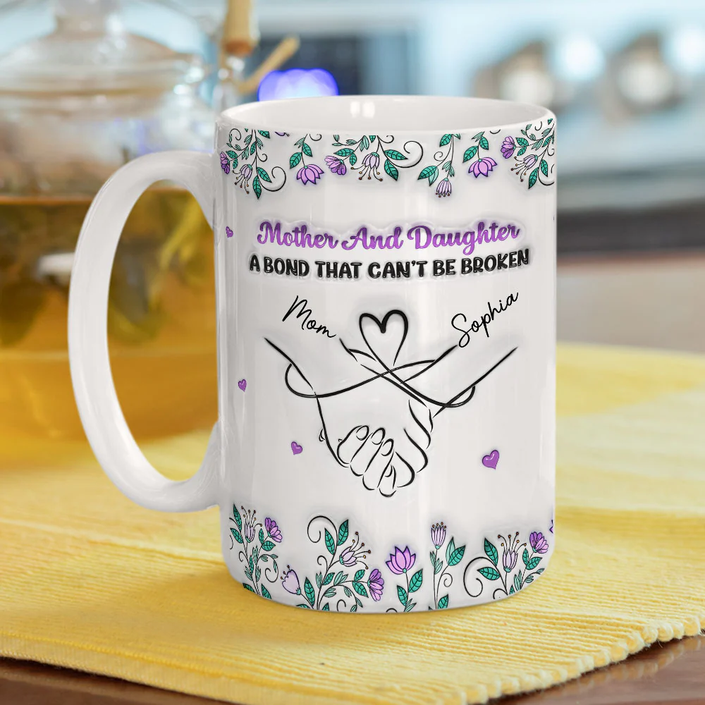Mother And Daughter Relationship - Personalized Custom 3D Inflated Effect Mug - Image 5