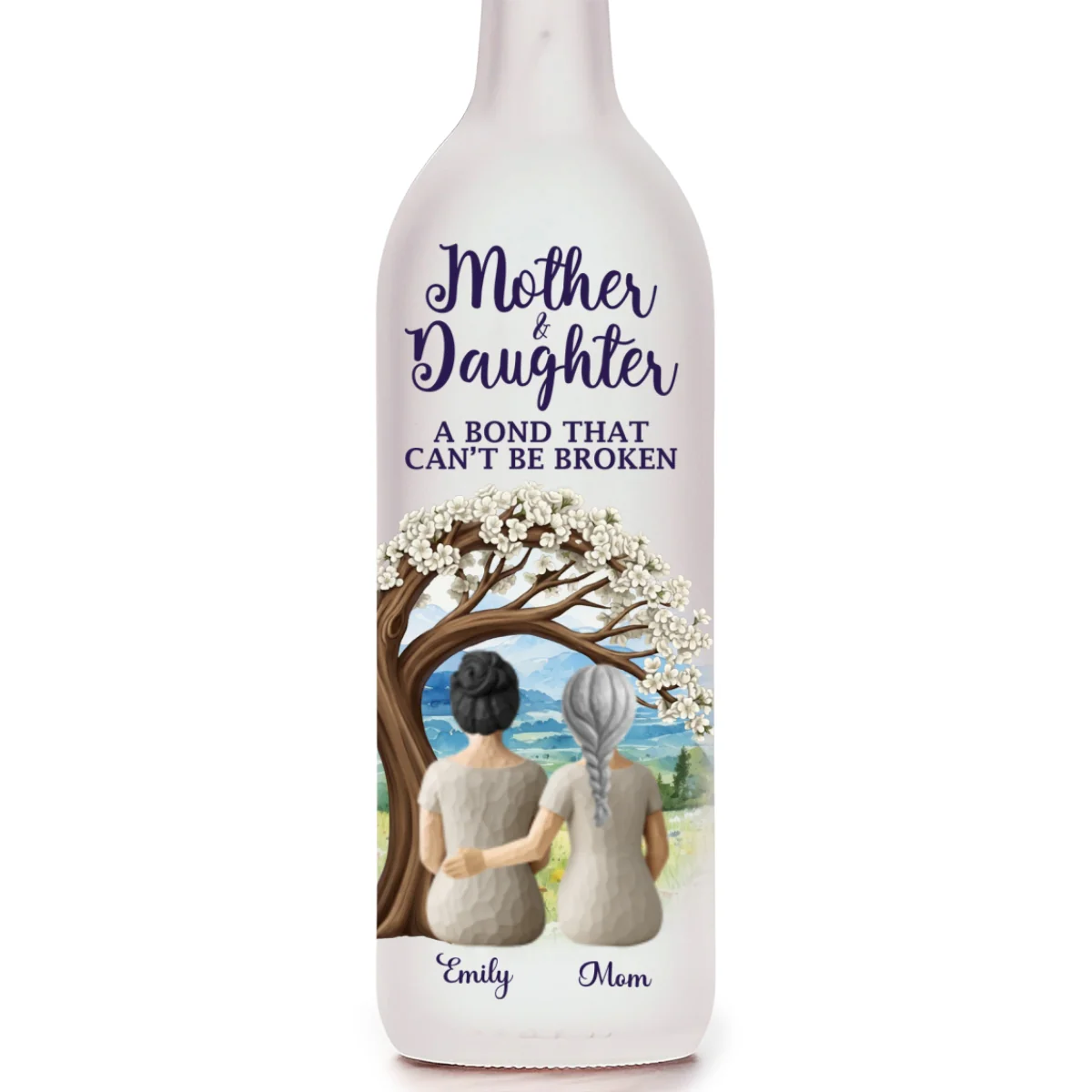 Mother And Daughters - Personalized Custom Bottle Lamp - Image 7