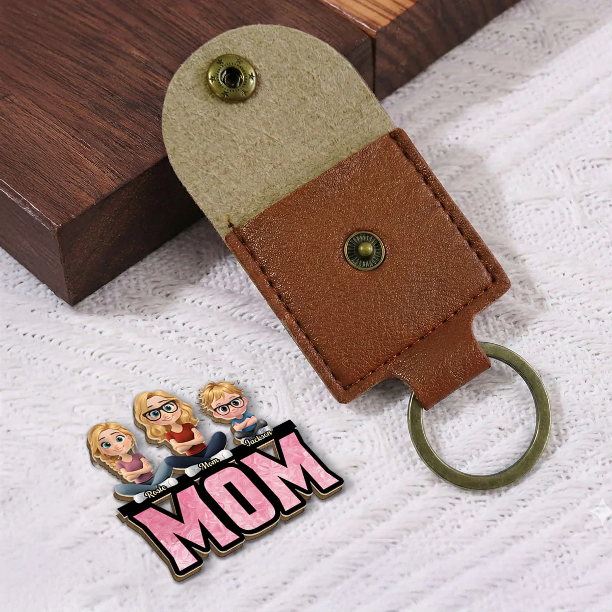 Mother Is Our Sunshine - Personalized Custom Wooden Pocket Hug - Image 2