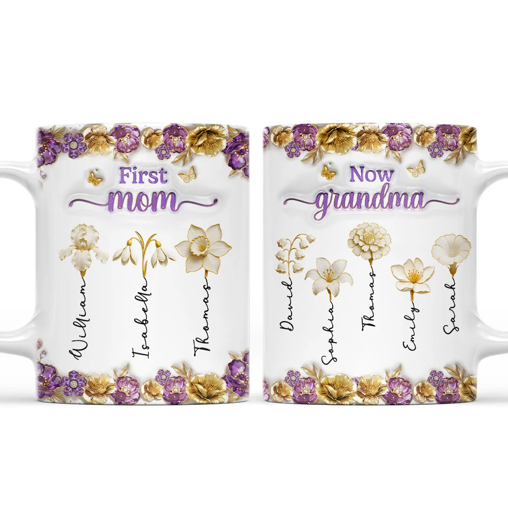 Mother Pearl Grandma Love - Personalized Custom 3D Effect Mug