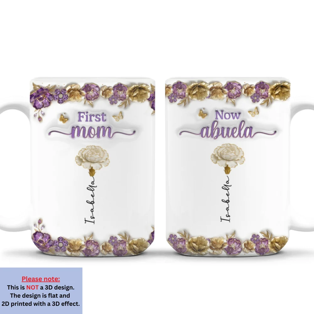 Mother Pearl Grandma Love - Personalized Custom 3D Effect Mug - Image 7