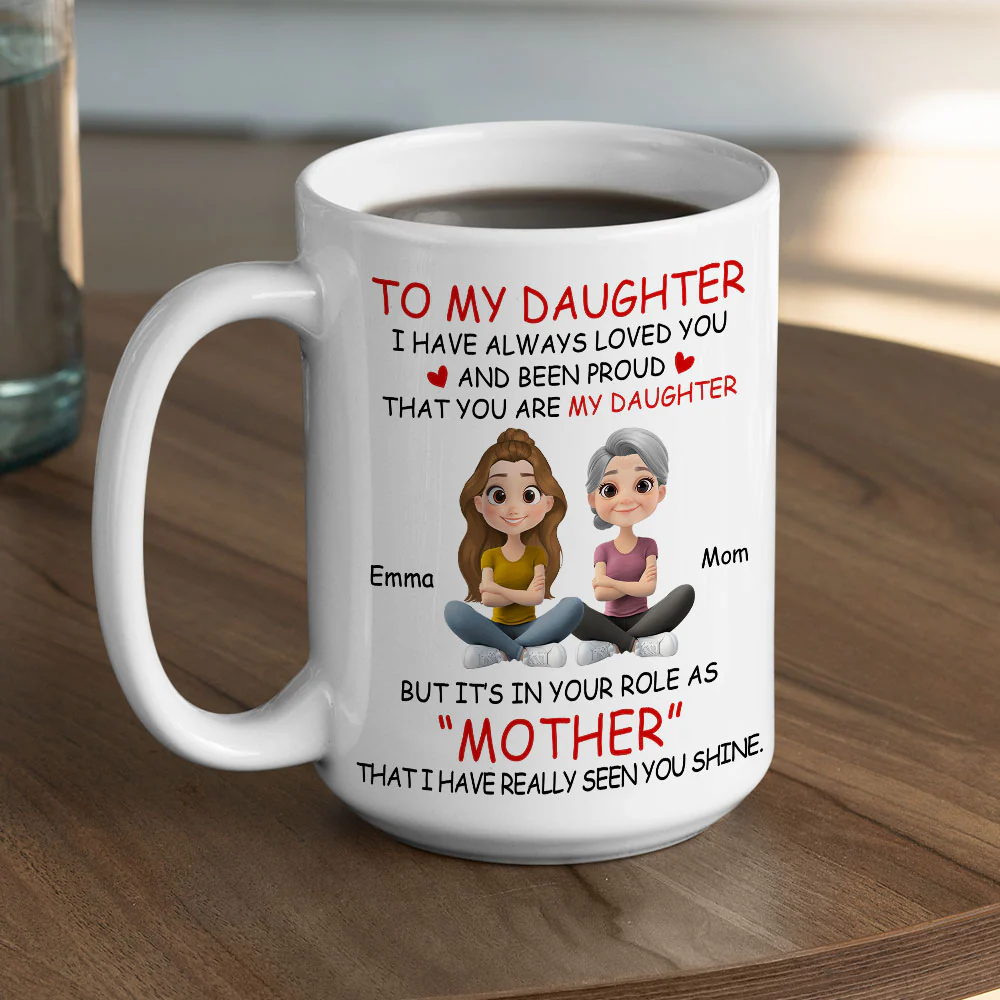Motherhood Looks Beautiful On You - Personalized Custom Coffee Mug - Image 4