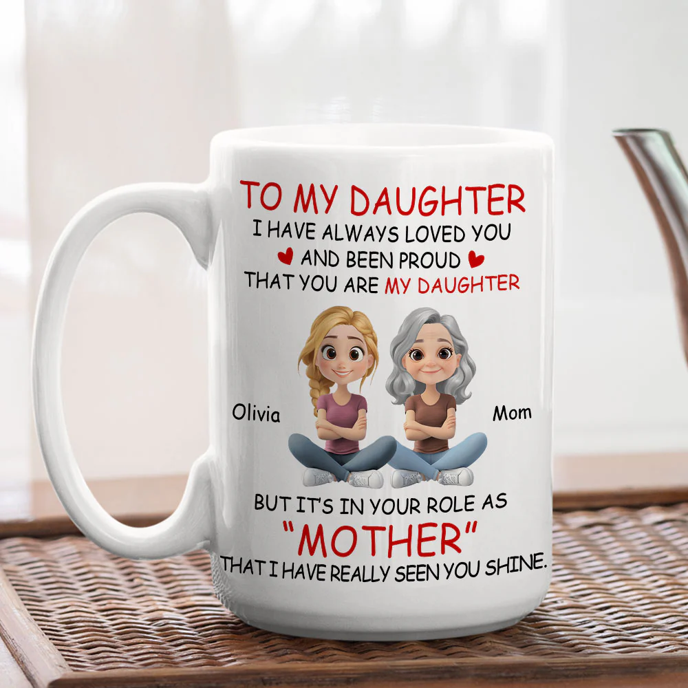 Motherhood Looks Beautiful On You - Personalized Custom Coffee Mug - Image 5