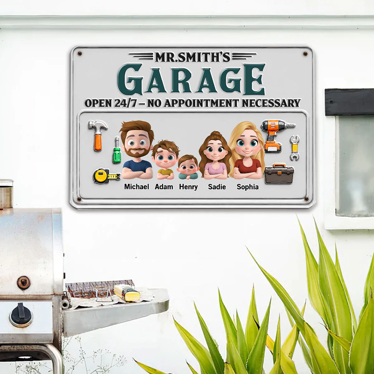Mr Fix It Garage - Personalized Custom Metal Sign - Image 3