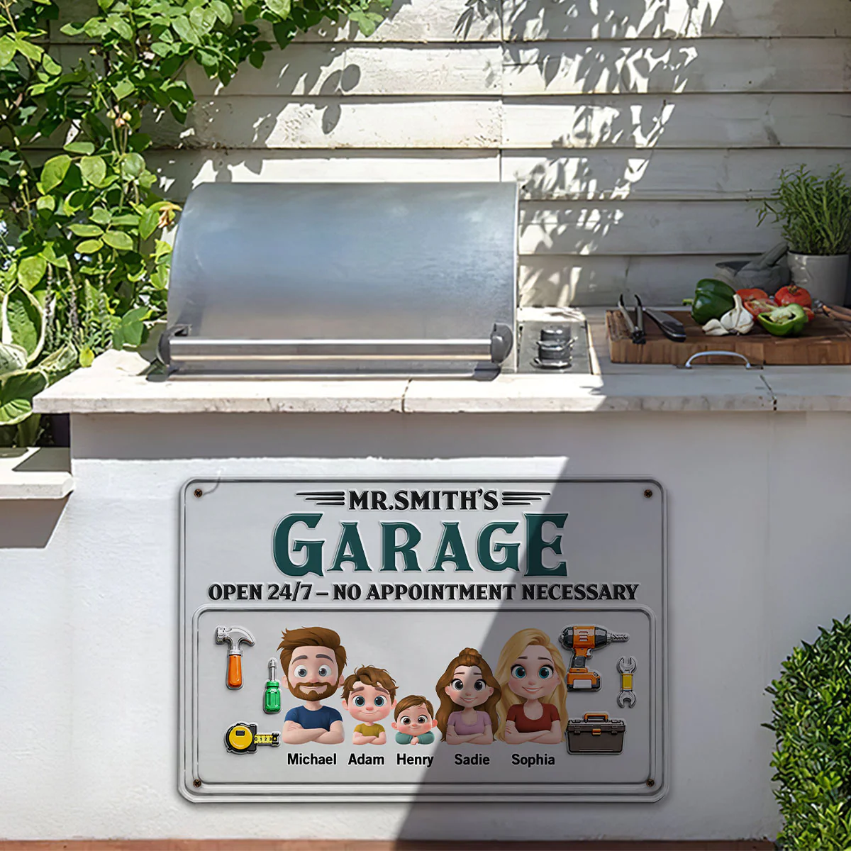 Mr Fix It Garage - Personalized Custom Metal Sign - Image 4