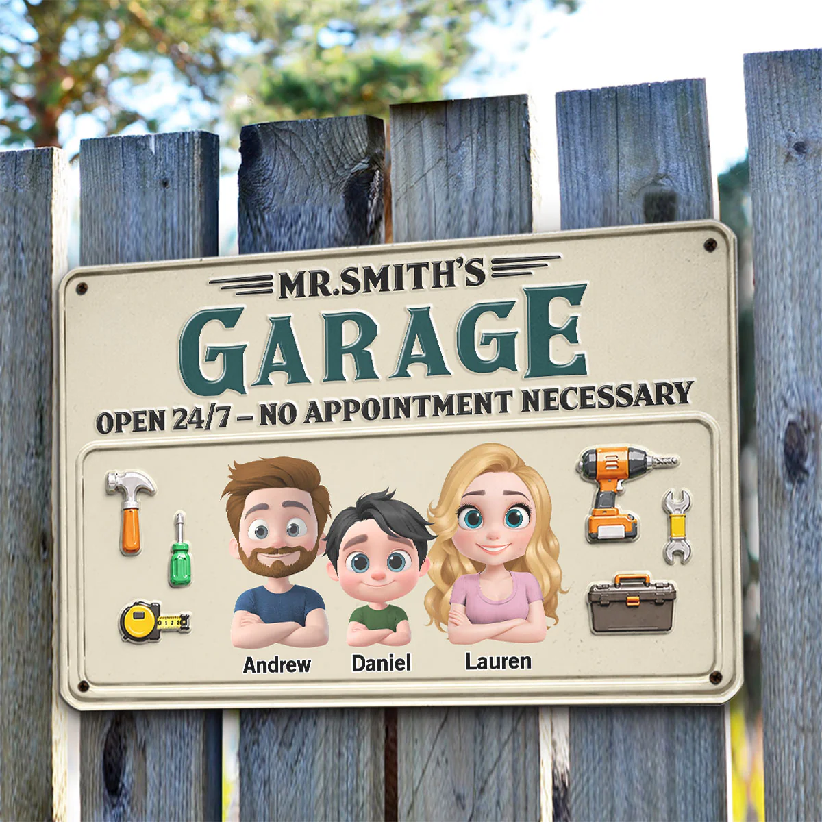 Mr Fix It Garage - Personalized Custom Metal Sign - Image 5