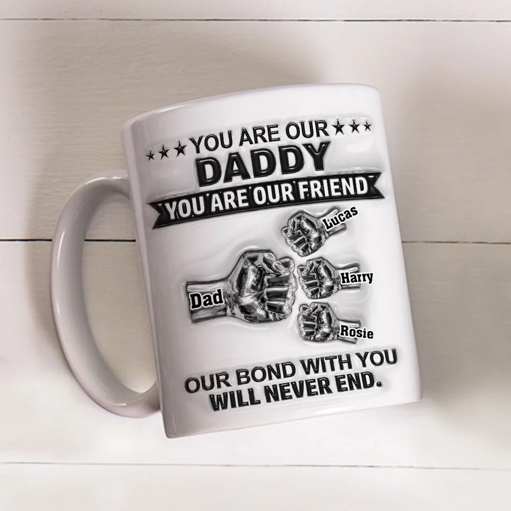 My Bond With Daddy - Personalized Custom 3D Inflated Effect Mug - Image 2