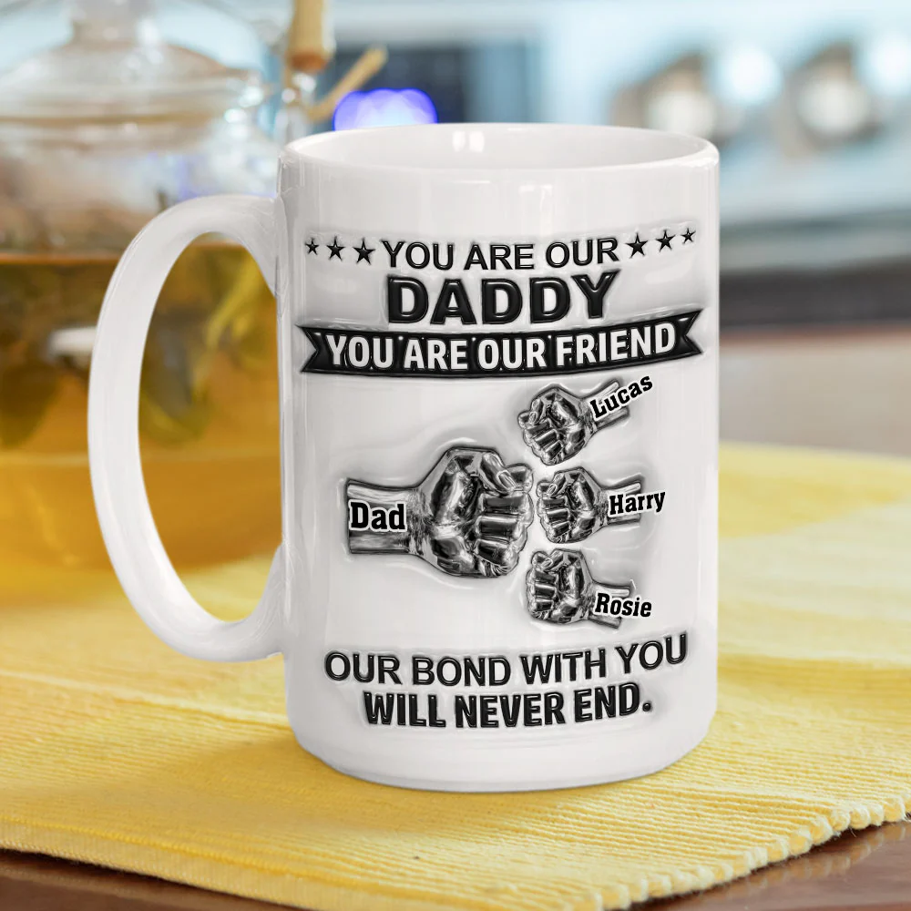My Bond With Daddy - Personalized Custom 3D Inflated Effect Mug - Image 4