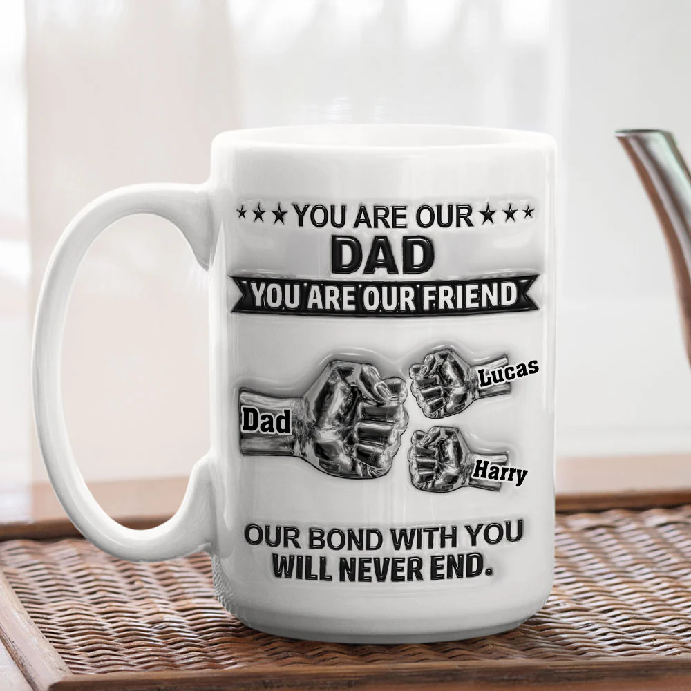 My Bond With Daddy - Personalized Custom 3D Inflated Effect Mug - Image 5