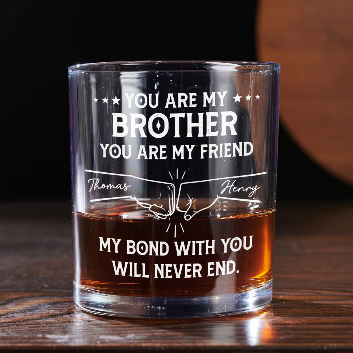 My Bond With You - Personalized Custom Whiskey Glass - Image 4