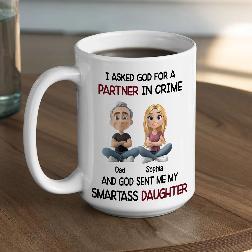 My Daughter As My Partner - Personalized Custom Coffee Mug - Image 4