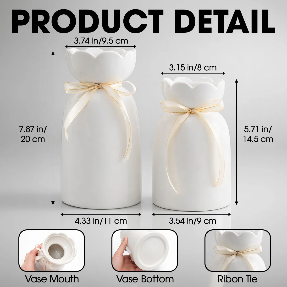 My Daughter Forever 2 - Personalized Custom Ribbon Tie Flower Vase - Image 5