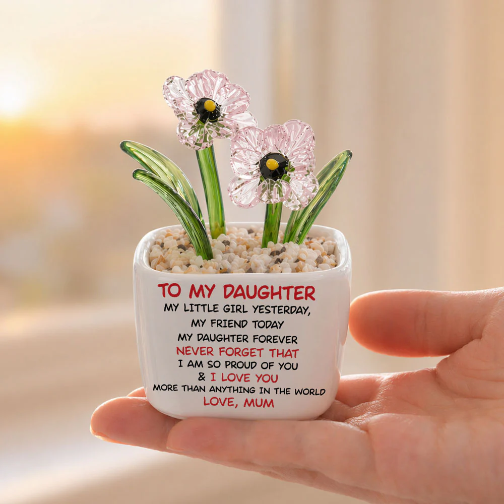 My Daughter Forever - Personalized Custom Glass Birth Month Flower - Image 4