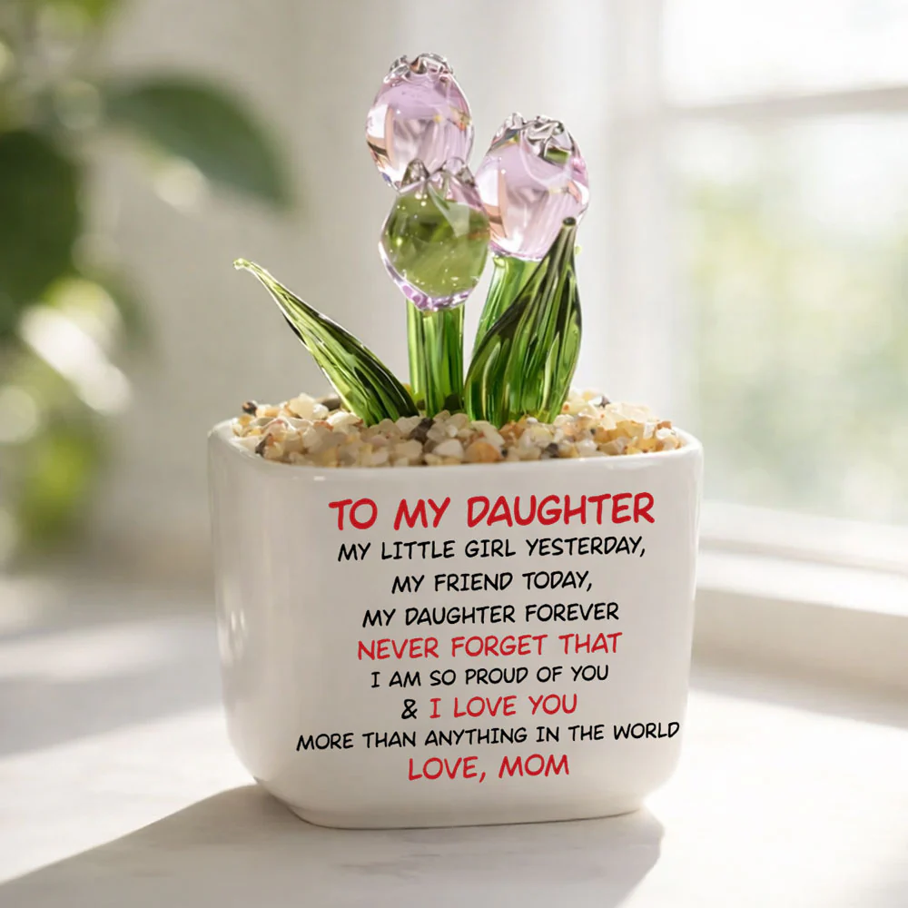 My Daughter Forever - Personalized Custom Glass Everlasting Tulips - Image 2