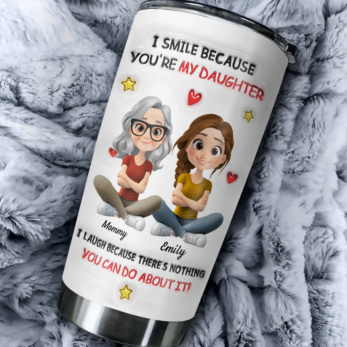My Daughter - Personalized Custom 3D Inflated Effect Tumbler - Image 4
