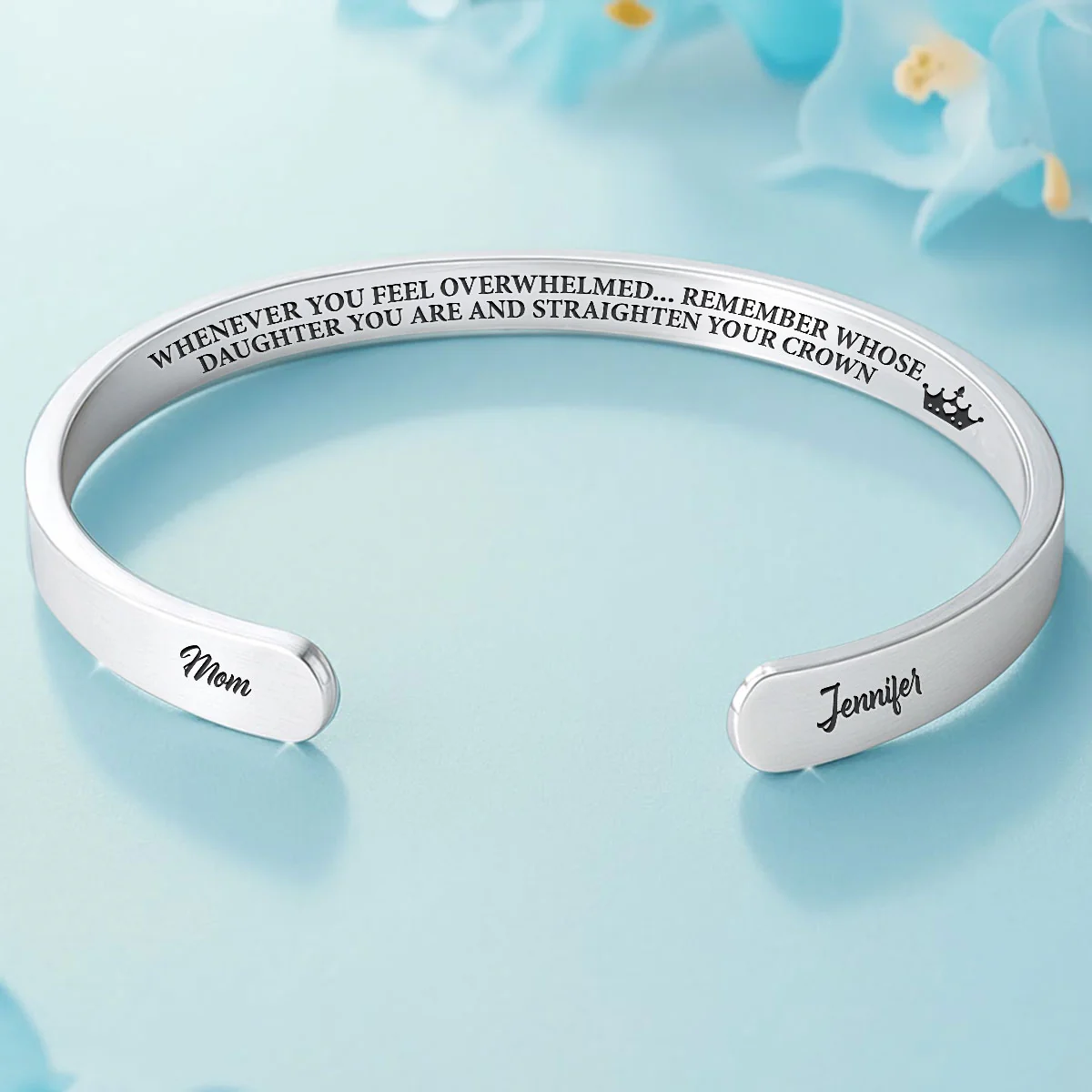 My Daughter Remember Who You Are - Personalized Custom Bracelet Cuff - Image 3