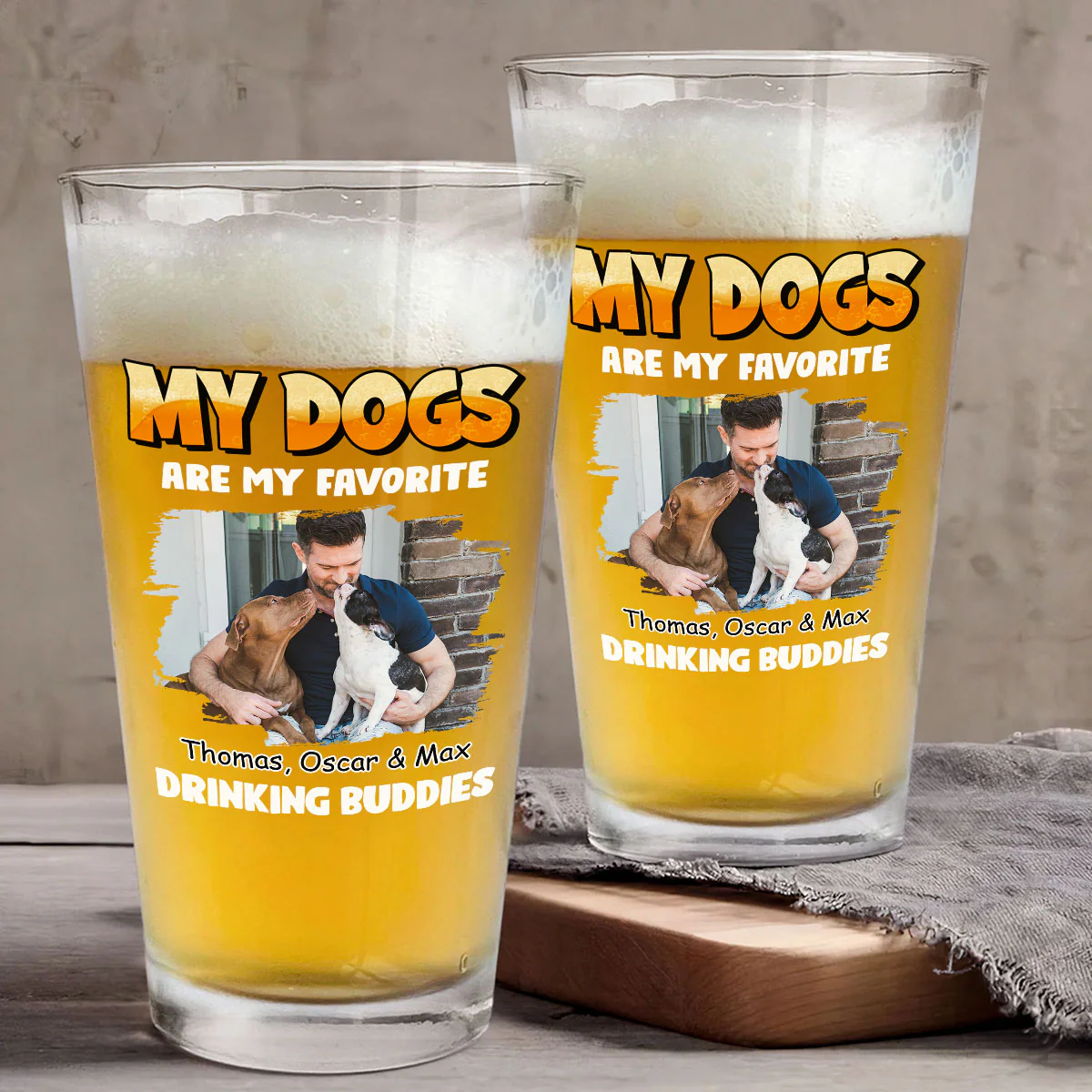 My Drinking Buddy Photo - Personalized Custom Beer Glass - Image 3