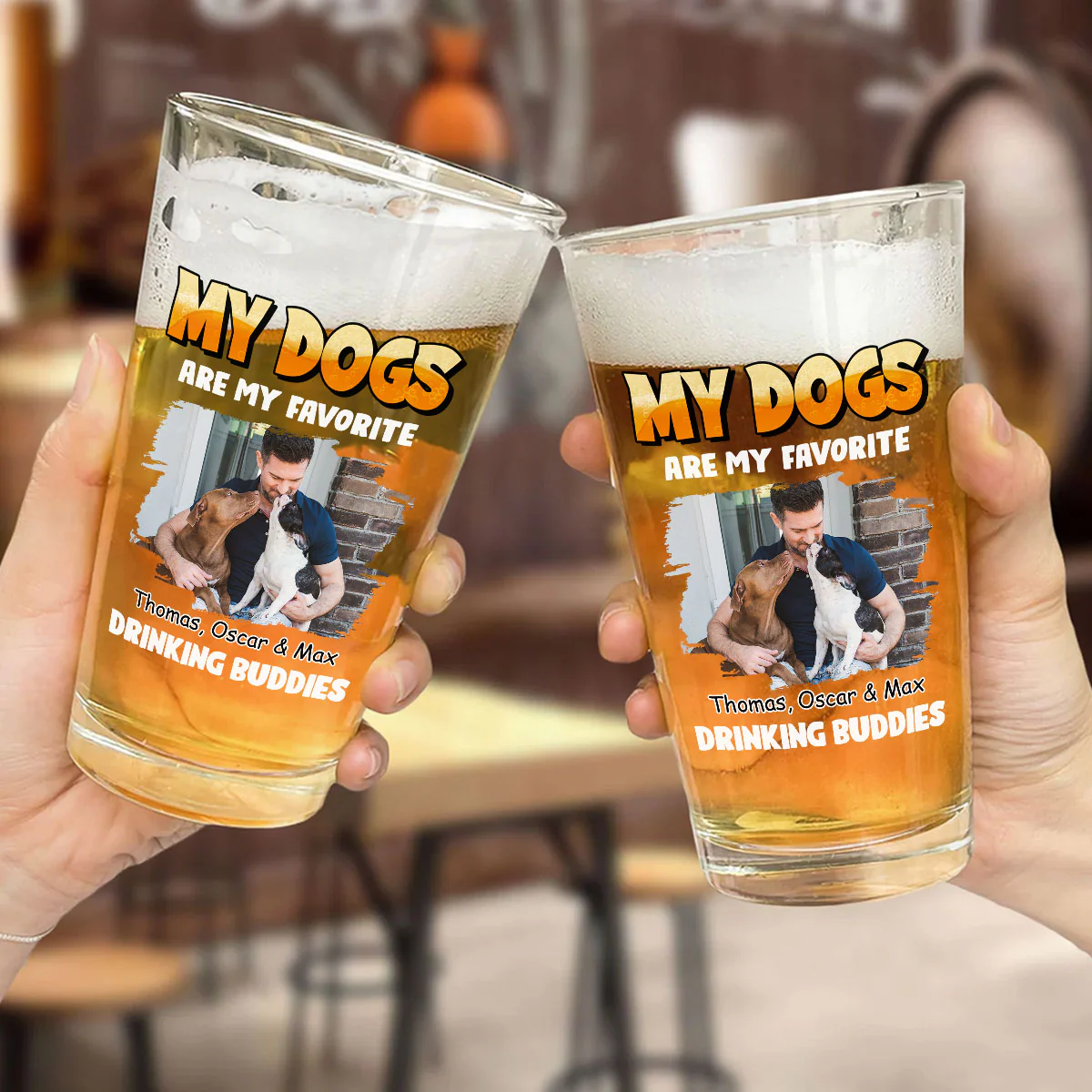 My Drinking Buddy Photo - Personalized Custom Beer Glass - Image 4