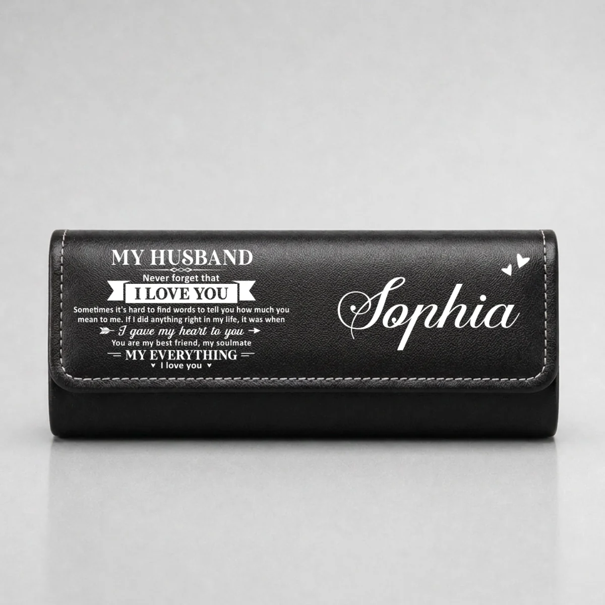 My Everything - Personalized Custom Leather Eyeglass Case - Image 7
