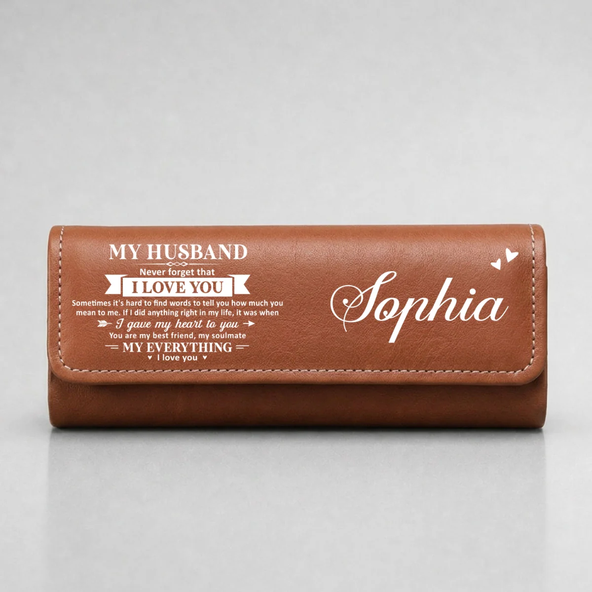 My Everything - Personalized Custom Leather Eyeglass Case - Image 8