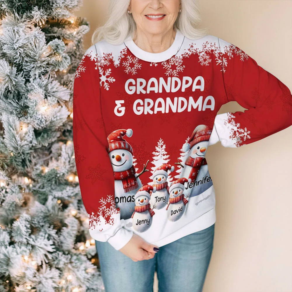 My Fav People Call Me Grandma Grandpa - Personalized Custom All-Over-Print Sweatshirt - Image 3